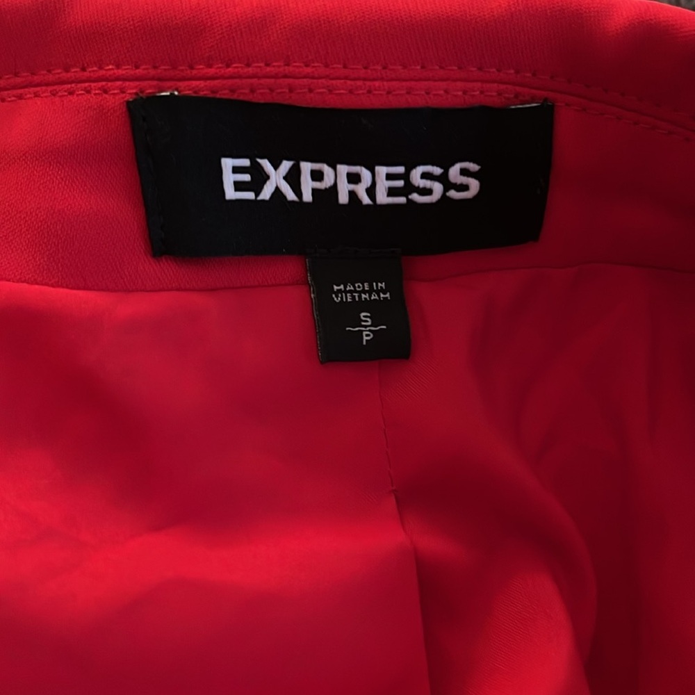 Express Open Work Blazer, Cherry Red - image 4